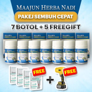 HERBANADI PAKEJ SIHAT CEPAT (7 BOTOL FREE 4 KOTAK GOUTMED + 1 TURBO MINI BLOWER)